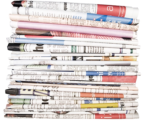 Newspapers Stacked Sized