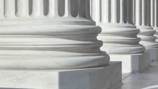 Column outside U.S. Supreme Court building