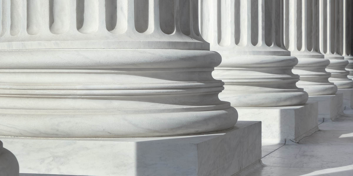 Column outside U.S. Supreme Court building
