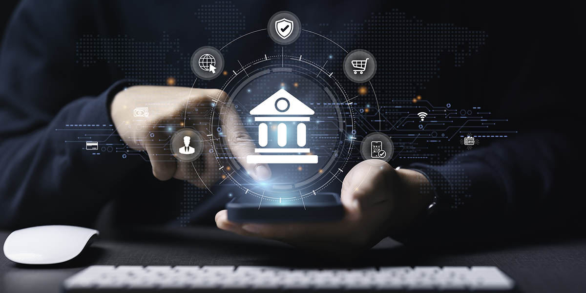 Businesses use smartphones with online banking digital technology, mobile banking for shopping, payment, finance, bank, account, transfer, credit card, financial and global business online