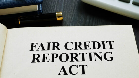 Fair credit reporting act FCRA on a desk.