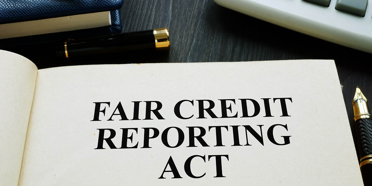 Fair credit reporting act FCRA on a desk.