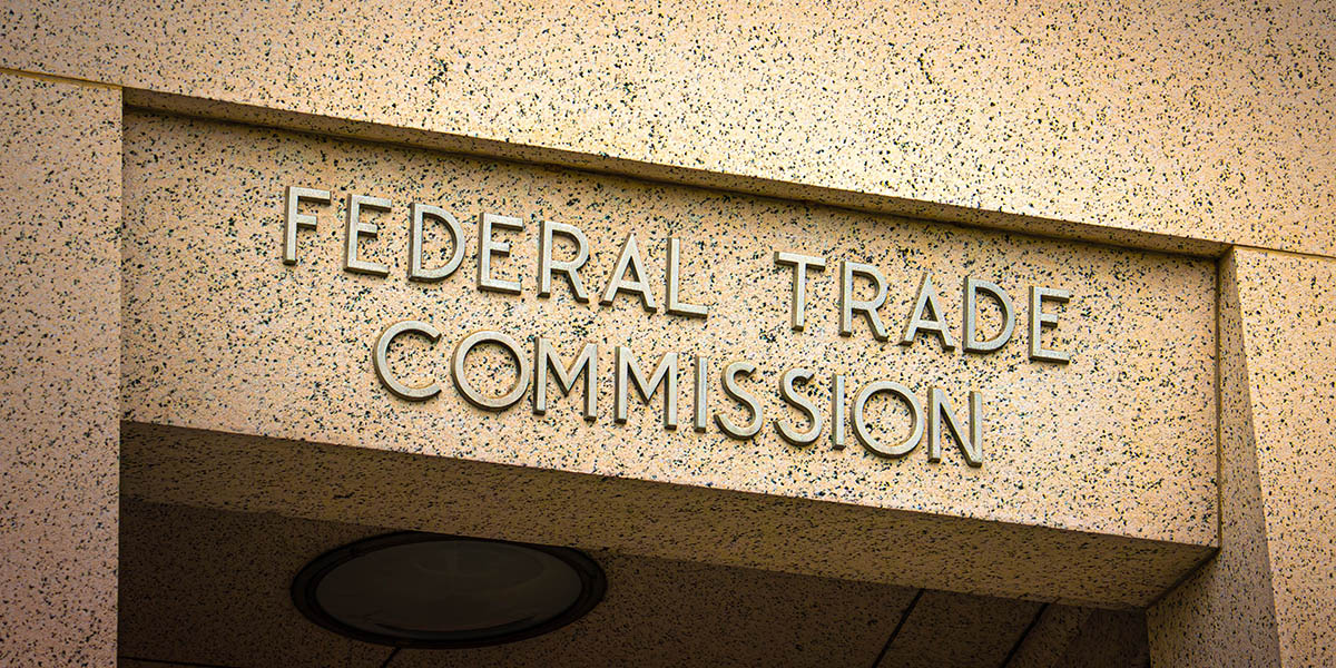Sign on Doorway for the Federal Trade Commission in Washington D.C.