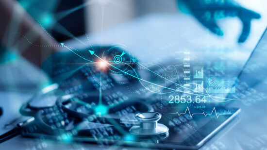 Healthcare business, Medical business data growth chart. Doctor working on network with professional service, Research and development, Business investment, Medical technology and health service.